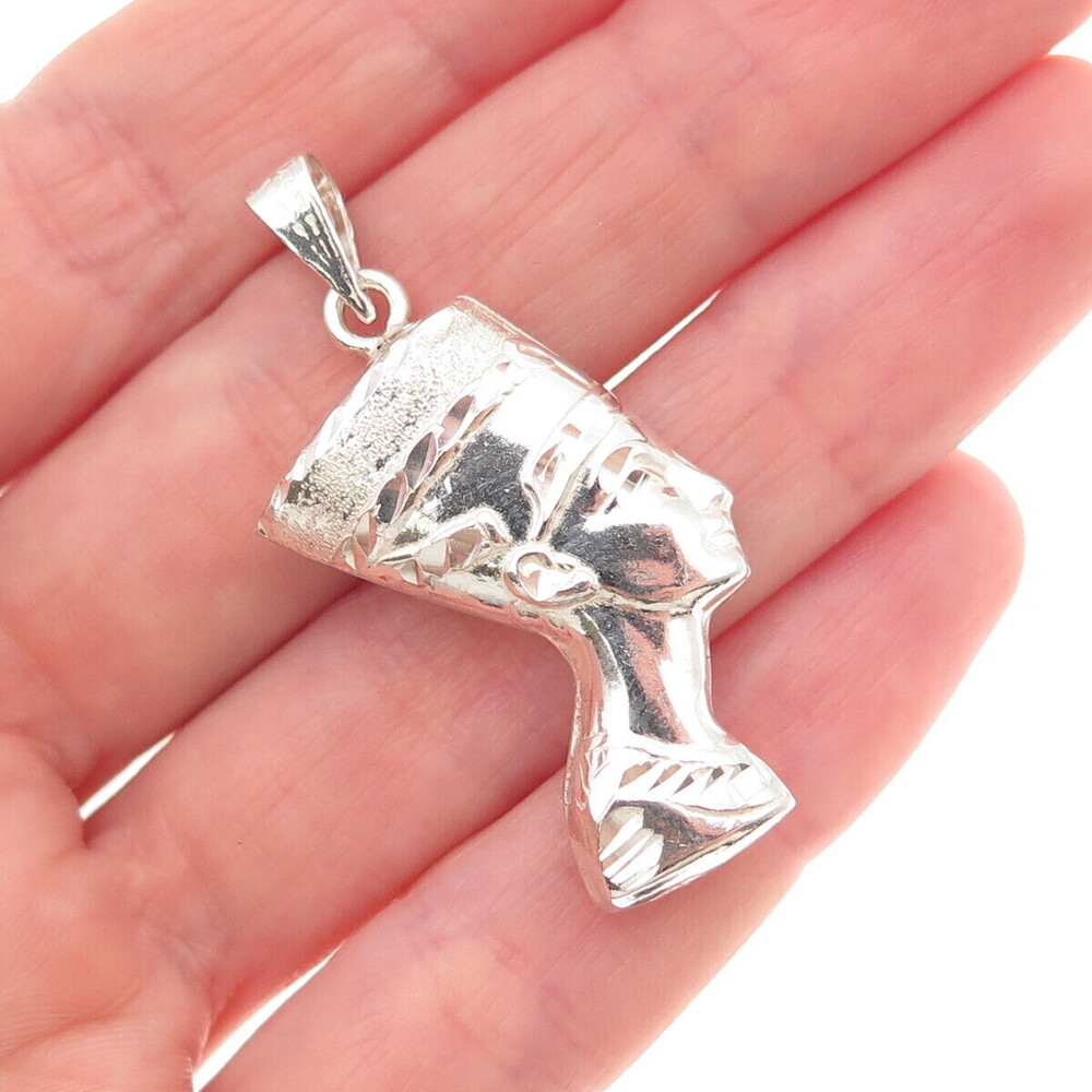 800 Silver Vintage Egyptian Nefertiti Charm Pendant